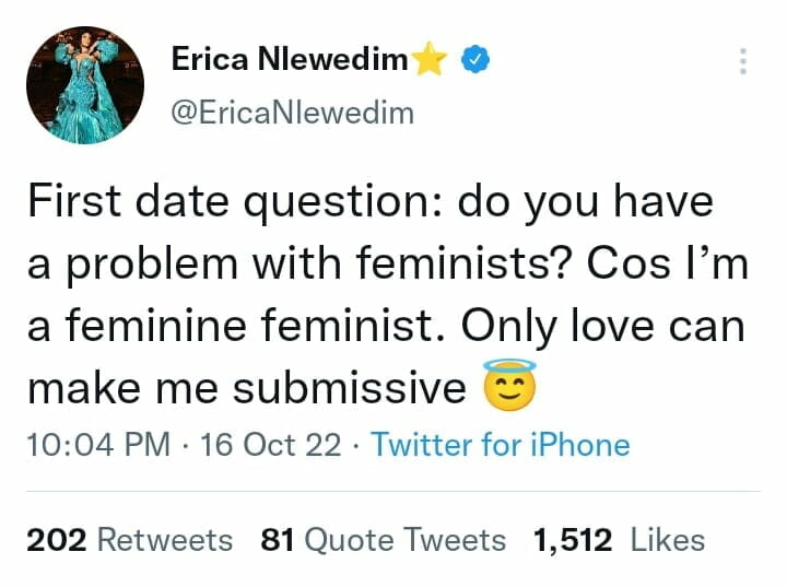 Erica Nlewedim reveals why only love can make her submissive