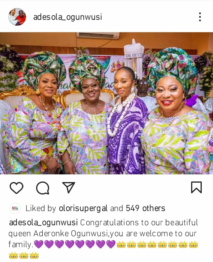 Princess Adesola welcomes Queen Aderonke