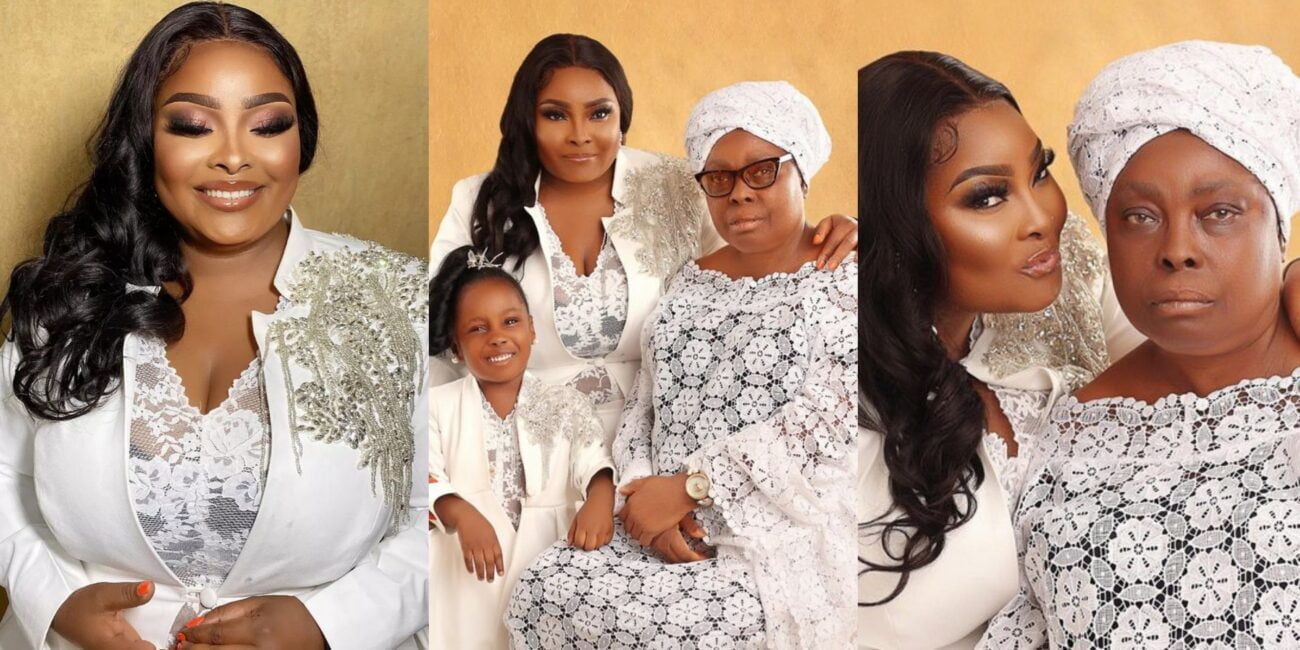 Nollywood actress Ronke Odusanya is celebrating her beloved mother. The actress's mother turns a new age today, October 23rd. Taking to Instagram, Ronke affirmed her love for her mother. She expressed how grateful she is to have a mother like. "Happy birthday my sweet mum. I love u today and forever mama. Am very happy to have a mother like u. Thank u for everything ma". Ronke Odusanya's teary note to daughter Ronke Odusanya had written a teary birthday note to her daughter as she clocked 3. The mother of one took to her Instagram to celebrate her mini-me. Recounting her pregnancy journey, Ronke revealed that she was eager to meet her daughter and continuously blessed the day she was born. The journey to her daughter’s birth was a story which the actress promised to share someday. Ronke described her daughter’s birth as God’s gift as she took away her pains. “I bless the day you were born my darling daughter – August 18, 2019. While you were in my belly, I was just seeing eager to meet you. The journey to your birth is story for another day. Immediately I held you in my hands, all the pains disappeared. You are truly God’s gift to me. God showed how much he loves me. Happy Birthday my love”. Ronke Odusanya issues out a disclaimer Actress Ronke Odusanya had issued out a disclaimer over rumours of a new house. Reports made rounds that the mother of one had acquired a multi-million naira mansion. Debunking the news, Ronke stated that she didn't buy any house. While she appreciated the love and congratulations, she doesn’t own the house which circulated in social media. “Disclaimer: Please I don’t own this house and don’t know why it’s circulating on social media. While I appreciate the love and congratulations, please if you want to give me a house, do so physically and not on social media. Don’t be toying with my heart”.