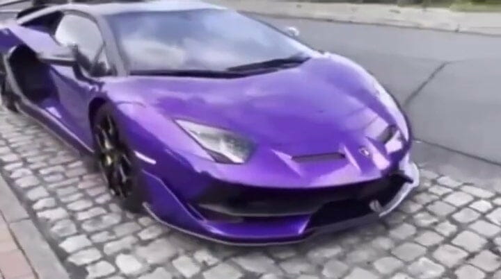 Burna Boy's purple Lamborghini