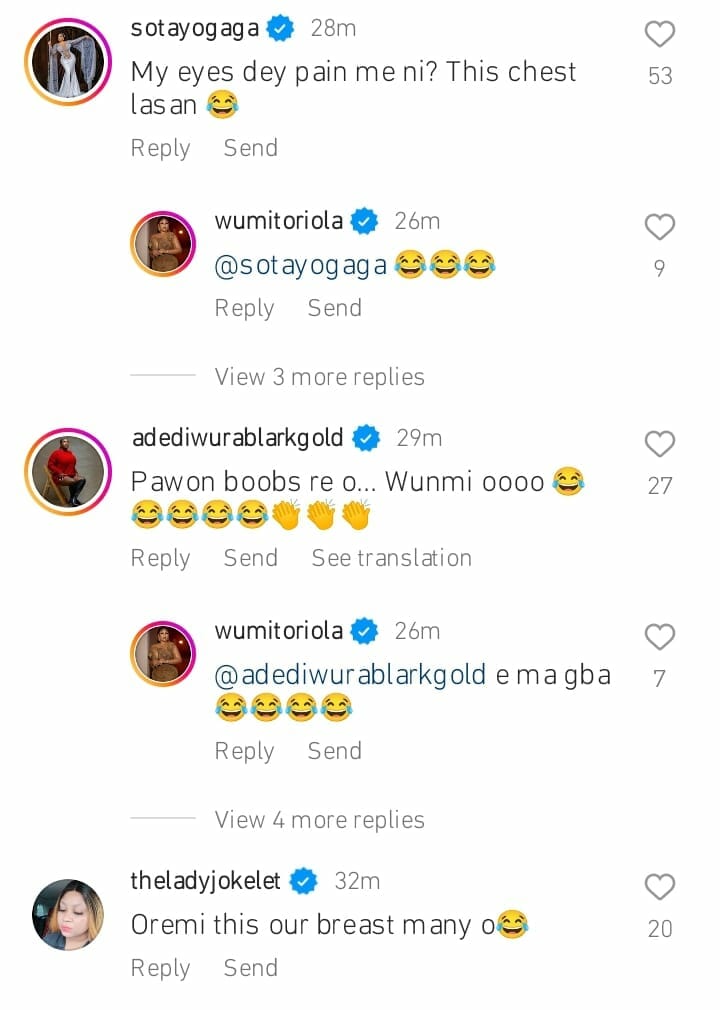 Wumi Toriola suffocates party guests with boobs