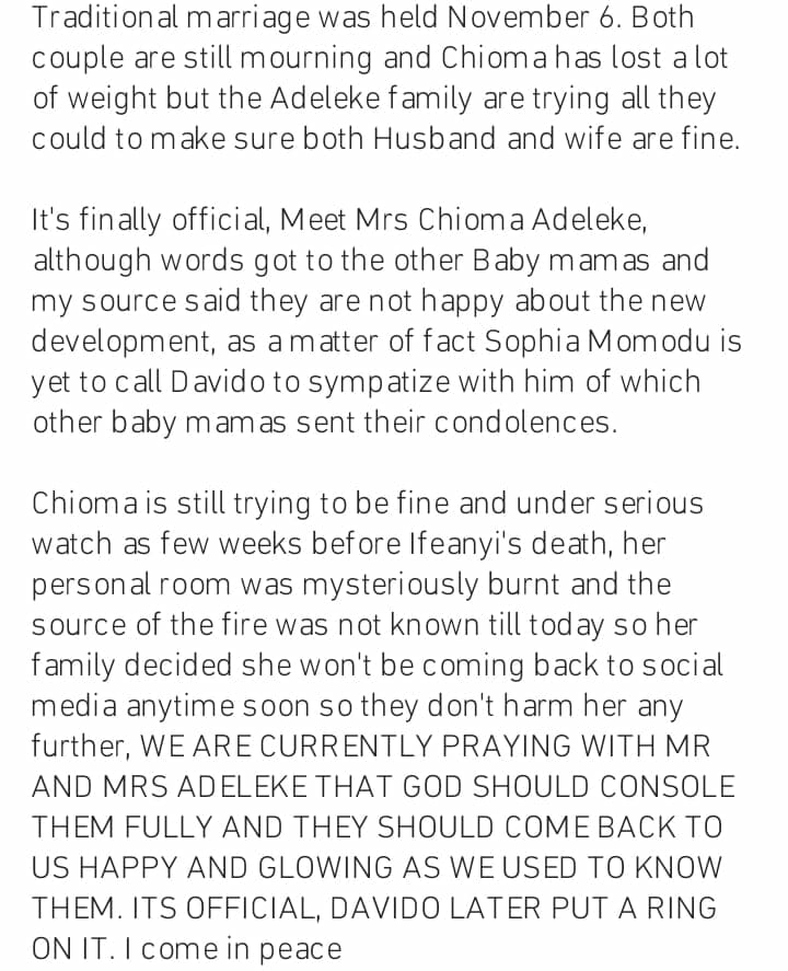 Chioma lose weight