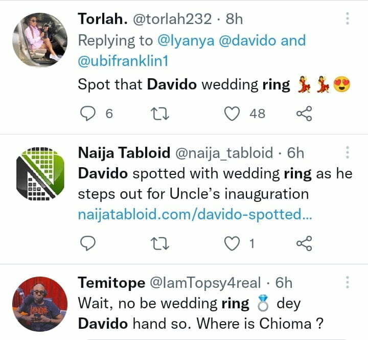 Davido spotted with wedding ring