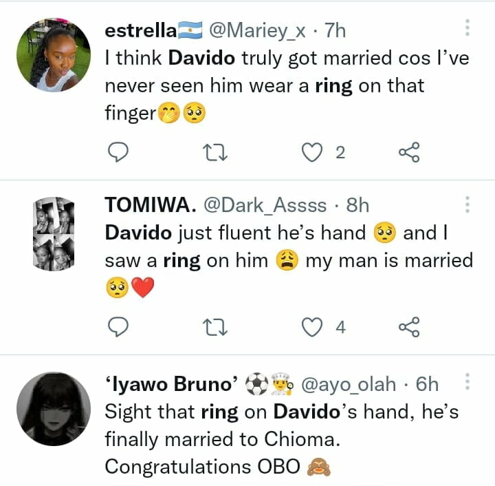 Davido spotted with wedding ring