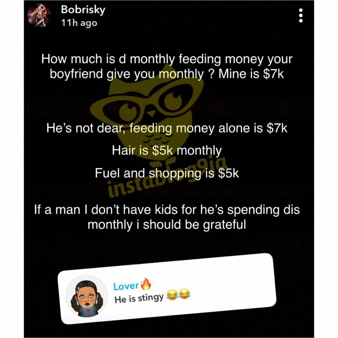 Bobrisky reveals his boyfriend spends $17k on him