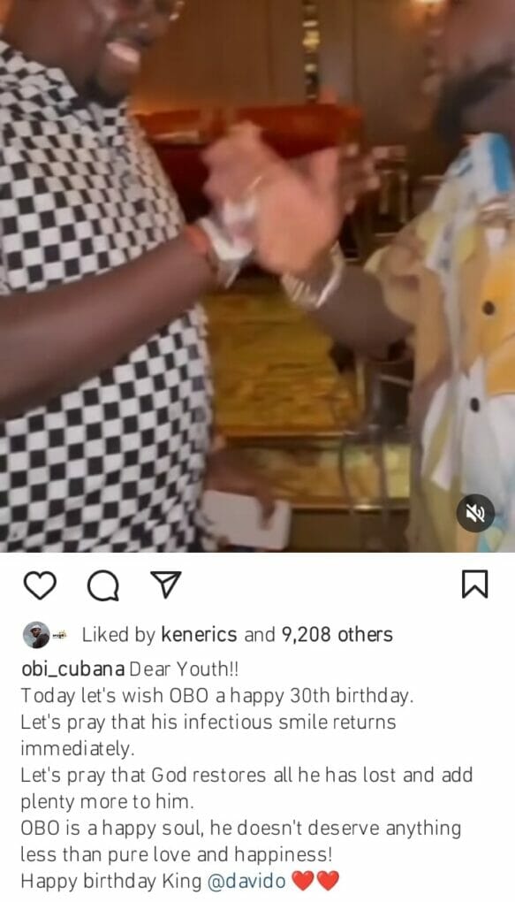 Obi Cubana celebrates Davido's birthday