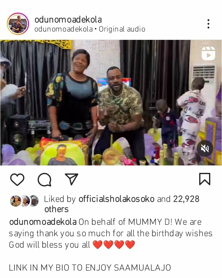 Odunlade Adekola's wife's birthday