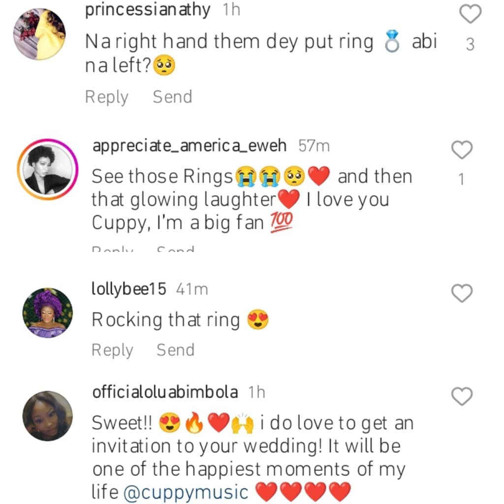 DJ Cuppy's engagement ring