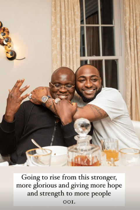 "Getting stronger and rising" Davido speaks to Pastor Tobi Adegboyega after son's death