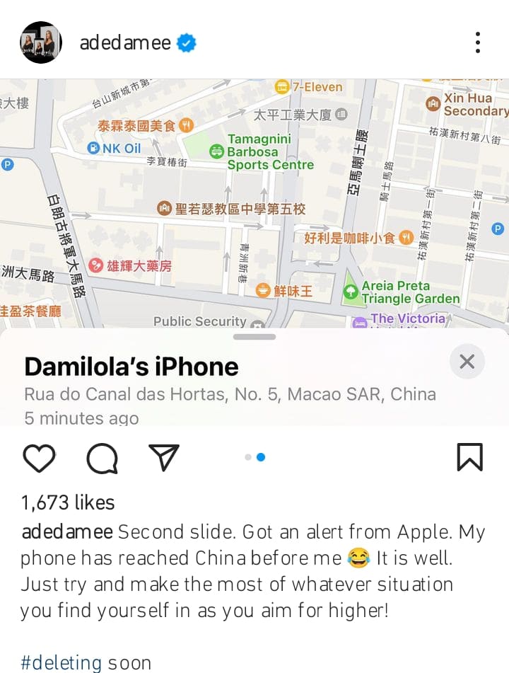 Damilola Adegbite robbed in London