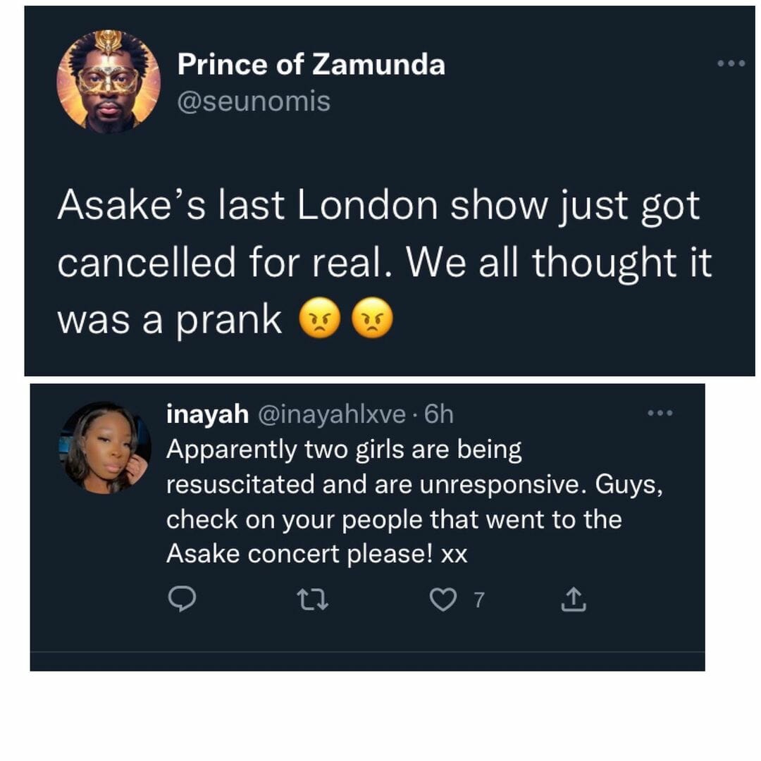 Asake's London show cancelled