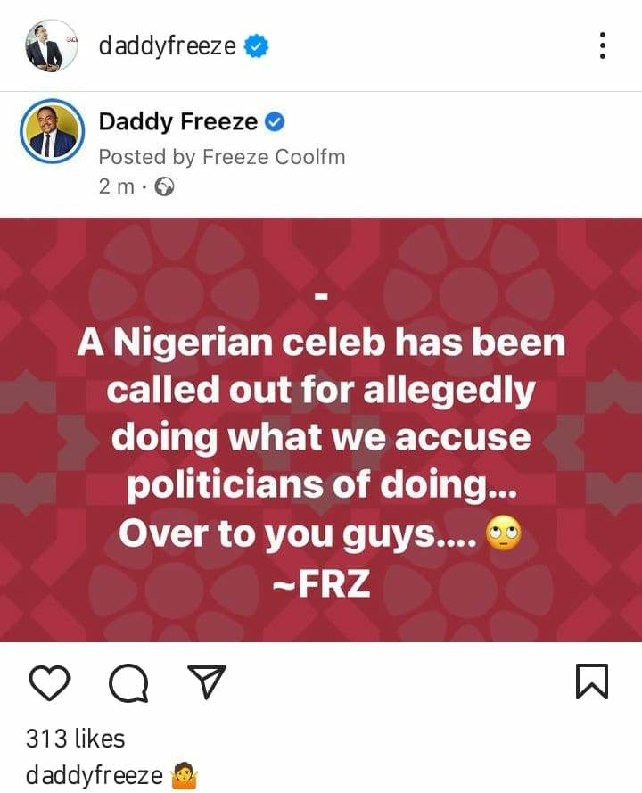 Daddy Freeze reacts to D'banj's arrest