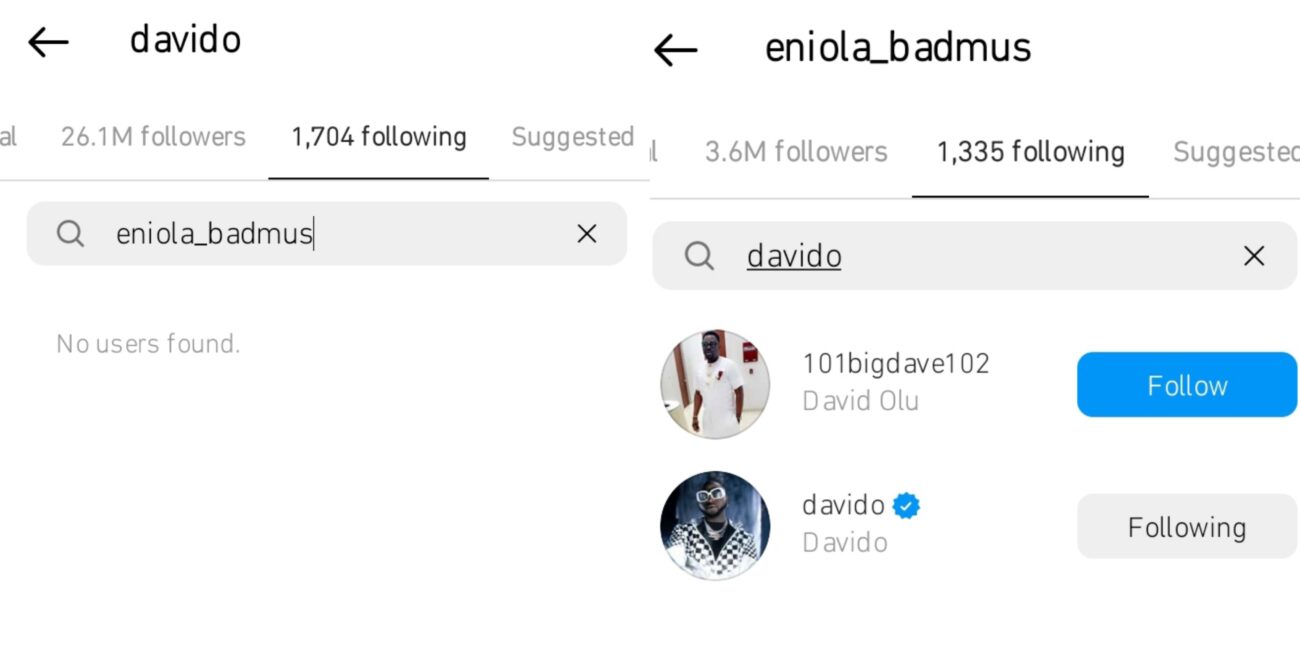 Davido unfollows Eniola Badmus