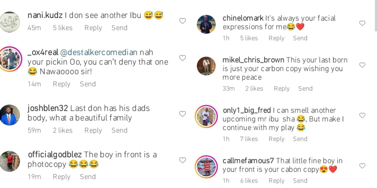 Reactions to Mr Ibu's family photos