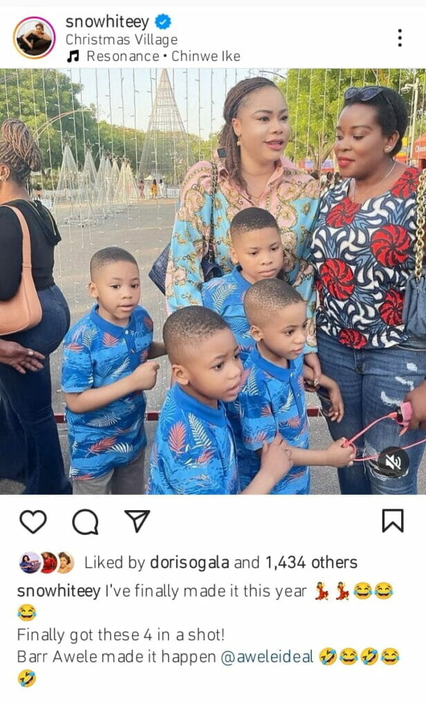 Precious Chikwendu family photo with her sons