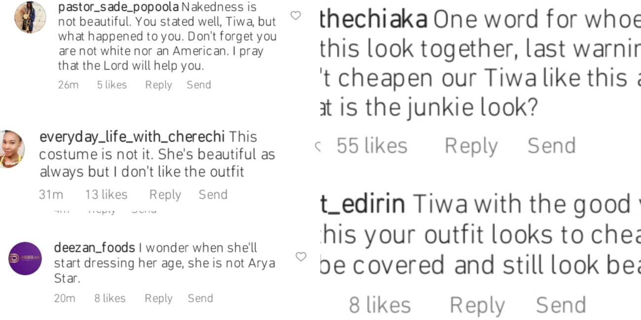 Nigerians react to Tiwa Savage's outfit to Afro Nation