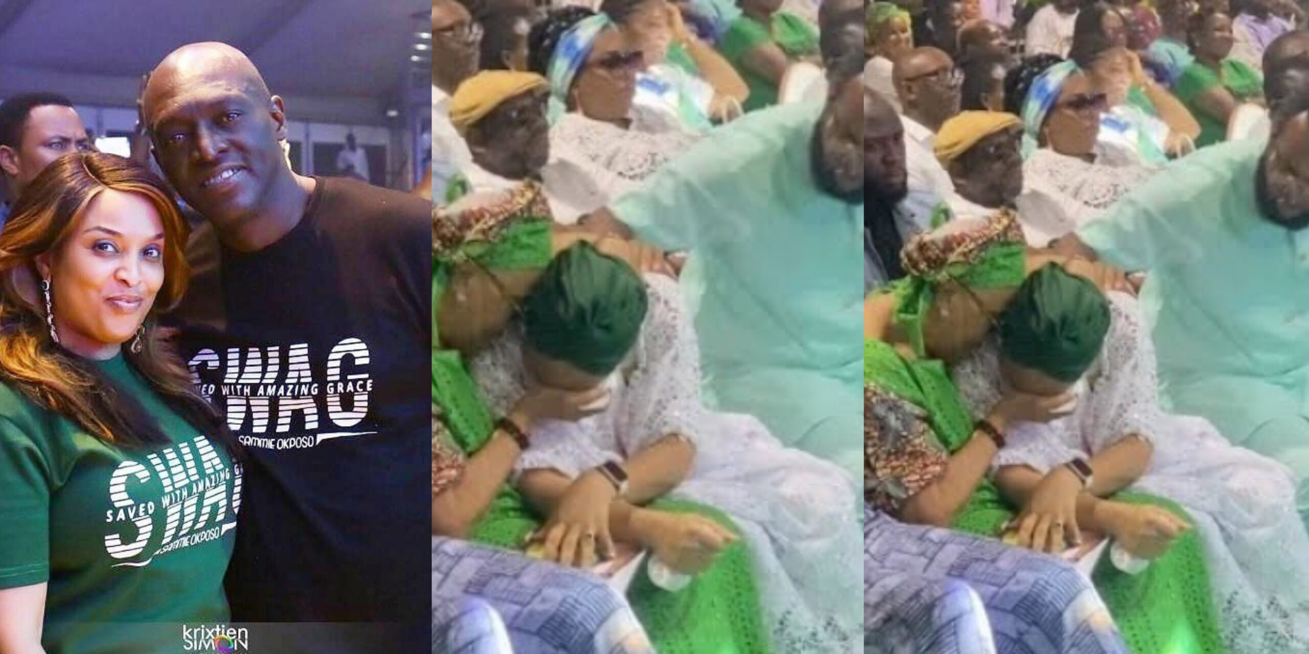 Sammie Okposo's wife, Ozioma breaks down in tears at his Night of Tribute (Video)