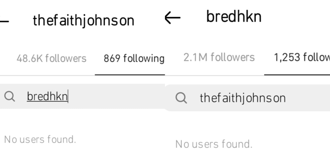 B-Red unfollow Faith Johnson