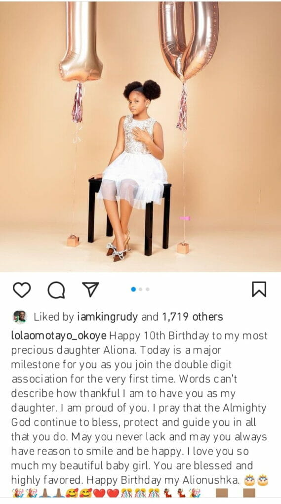 Lola Okoye celebrates daughter's birthday