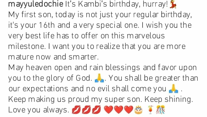 May Edochie celebrates son Kambi's birthday