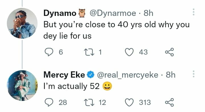 Mercy Eke age controversy