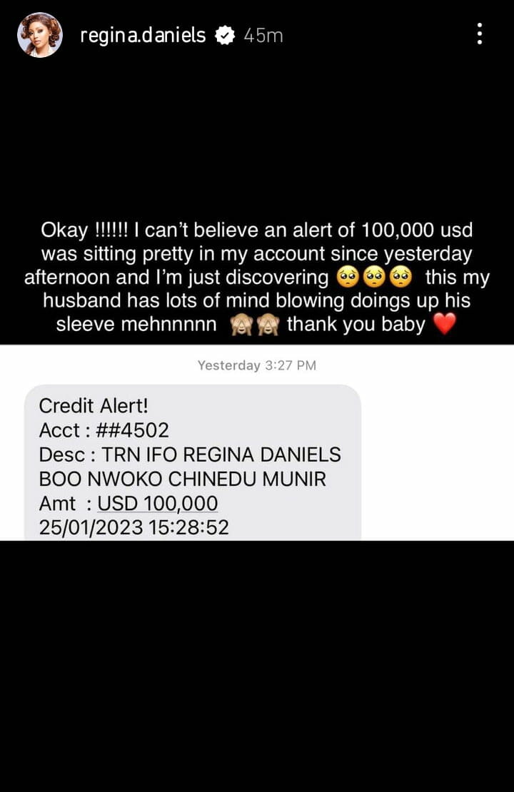 Ned Nwoko gifts Regina Daniels $100000