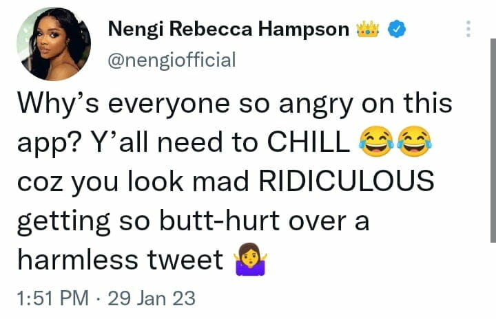 Nengi address OCD backlash