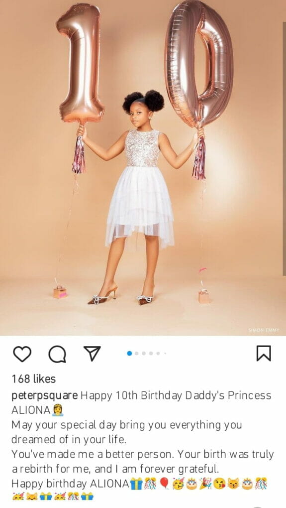 Peter Okoye celebrates daughter's birthday