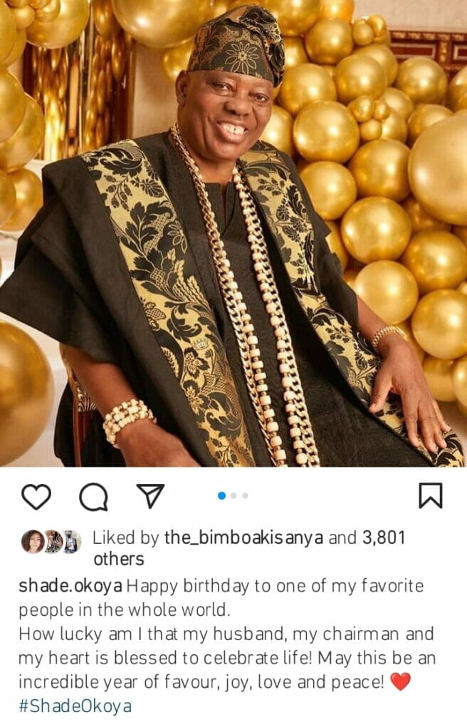 Shade Okoya celebrates husband's birthday
