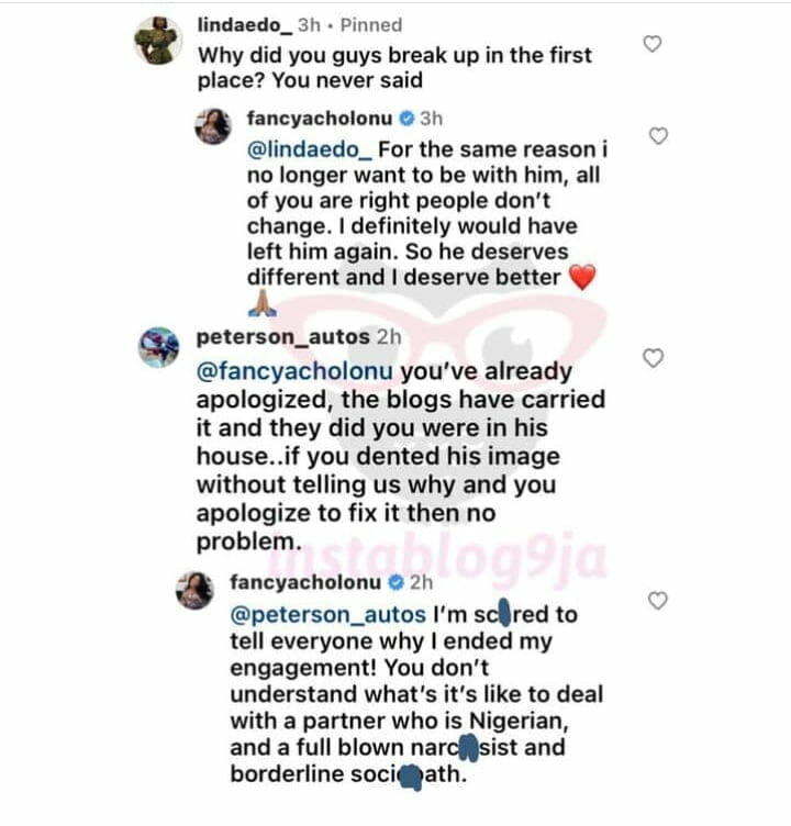 Fancy Acholonu reveals why she is scared to call of her engagement