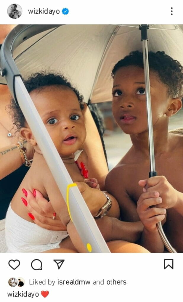 Wizkid shows off his son's face