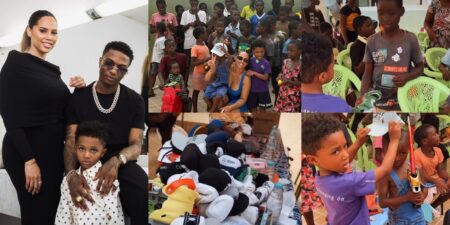 Wizkid's son donates to charity