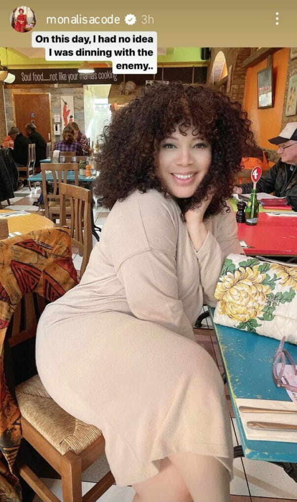 Monalisa Chinda reflects on dining with an enemy