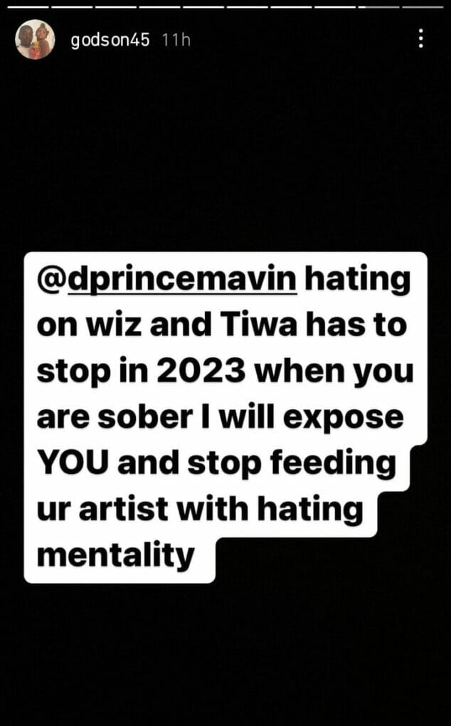 Godson calls out D'Prince