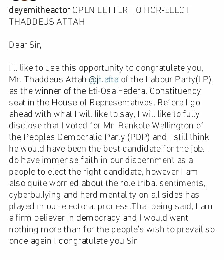 Deyemi Okanlawon's open letter to Thaddeus Attah