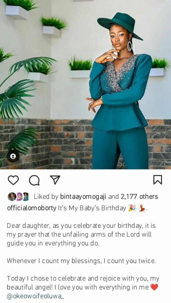 Biodun Okeowo celebrates daughter at 19