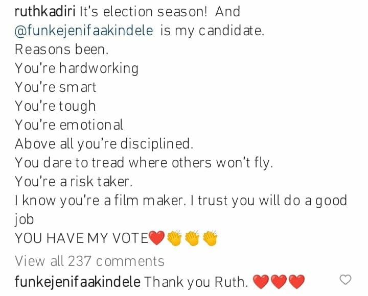 Funke Akindele grateful to Ruth Kadiri