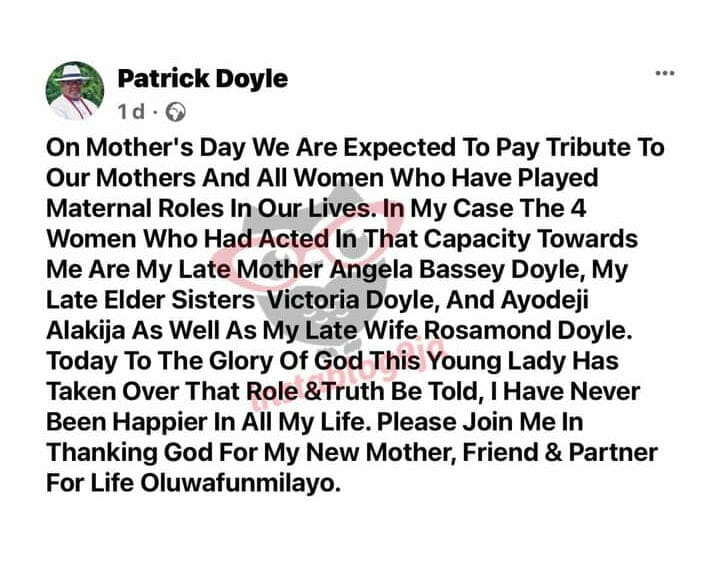 Patrick Doyle gushes over his new wife