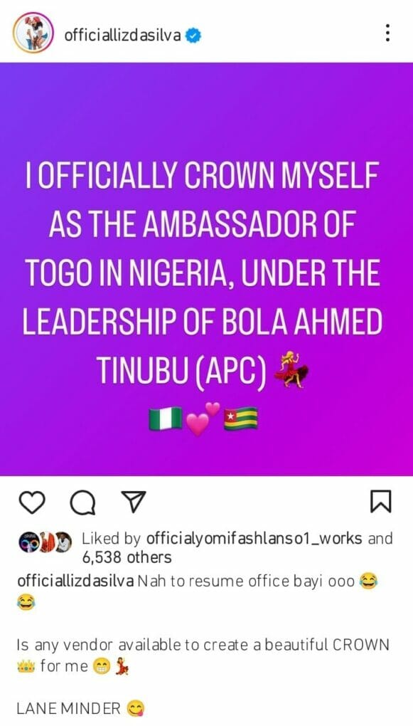 Liz Da Silva Ambassador to Togo in Nigeria