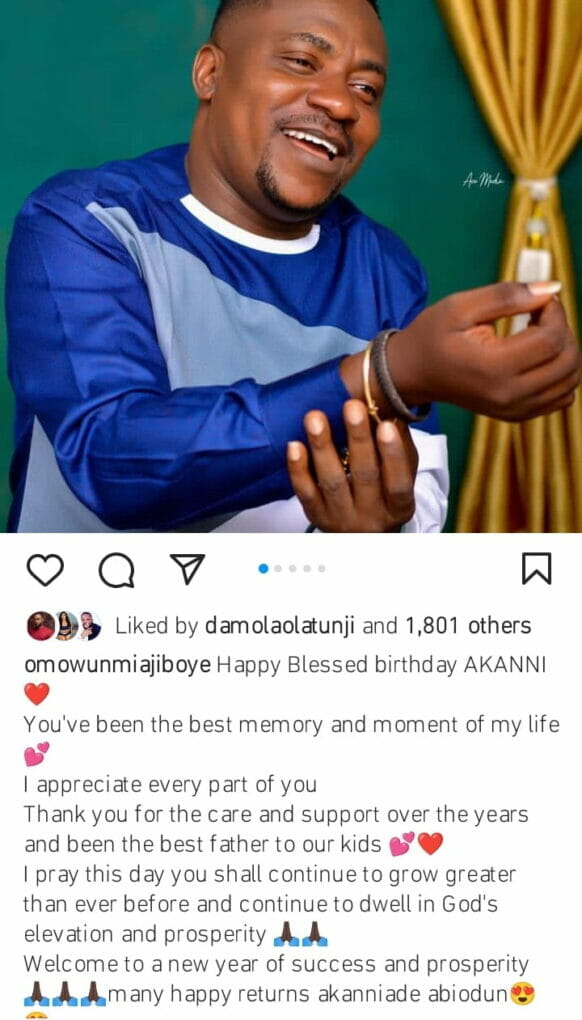 Omowunmi Ajiboye celebrates husband's birthday