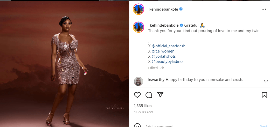Actress Kehinde Bankole pens appreciation post following her and twins' birthday