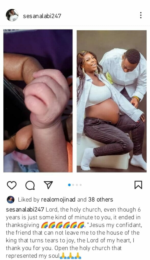 Sesan Alabi welcomes first child