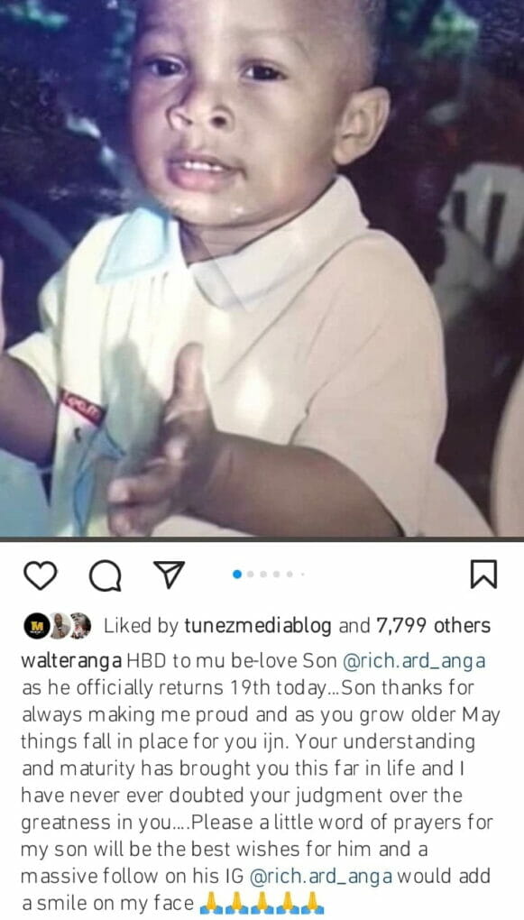 Walter Anga celebrates son's birthday