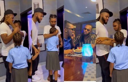Flavour's emotional visit to visually impaired son on birthday brings fans to tears