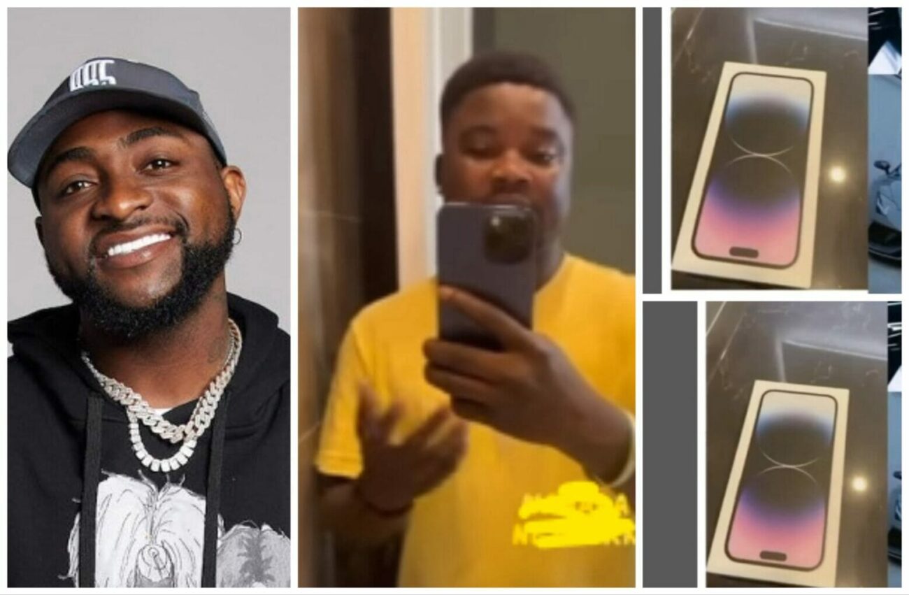 Davido's house help breaks down in tears after he receives new iPhone worth #1.2million