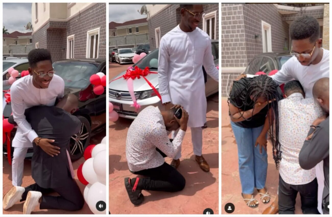Gospel singer Moses Bliss gifts three(3) cars to his new signees and his barber