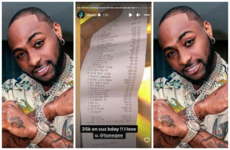 Fans react after Davido spent #16 million on dinner at his cousin's birthday party