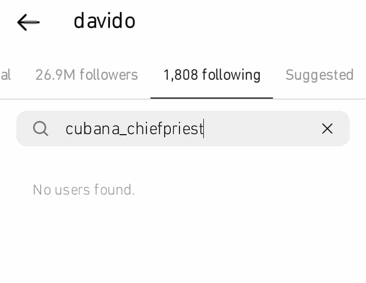 Davido unfollows Cubana 