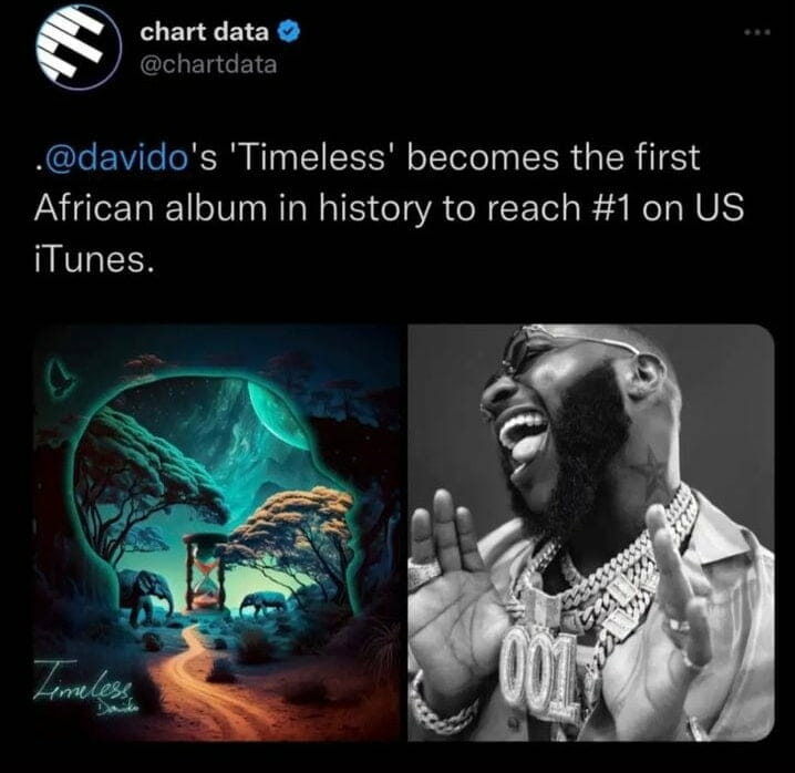 Timeless number one on US iTunes