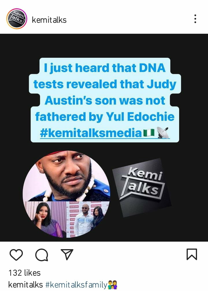 Yul Edochie isn't the father of Judy Austin's son 